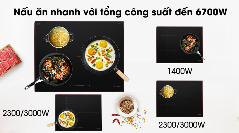 Công suất - Bếp từ 3 vùng nấu Hafele HC-I603D